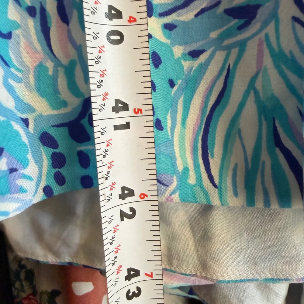 Lilly Pulitzer Rivera Midi Dress Womens L Bermuda Blue Fishful Thinking Smocked - Picture 9 of 11